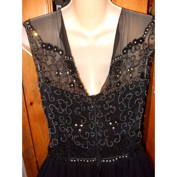 VTG Hollywood 50s 60s Cocktail Dress RHINESTONES - Picture 3 of 6